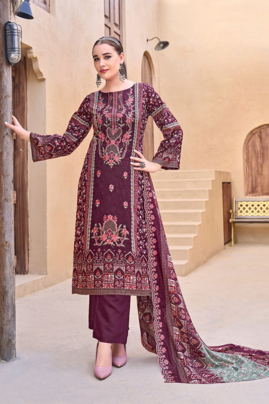 Cut Work Dupatta Suits (Unstitched)