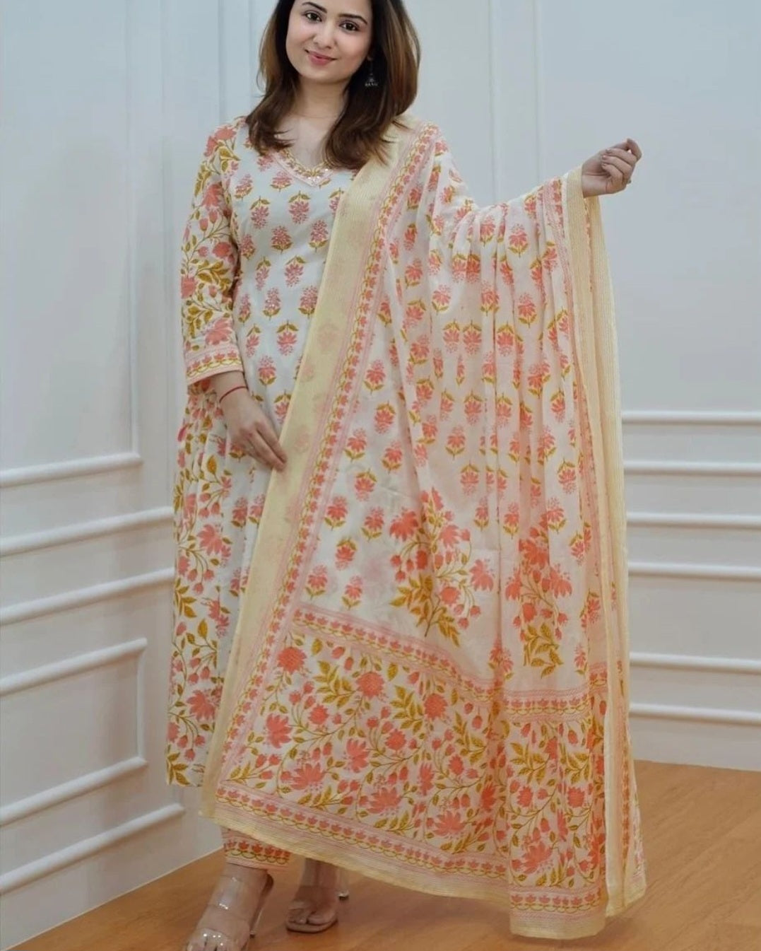 Jaipuri Pleated Afghani 3PCS Set