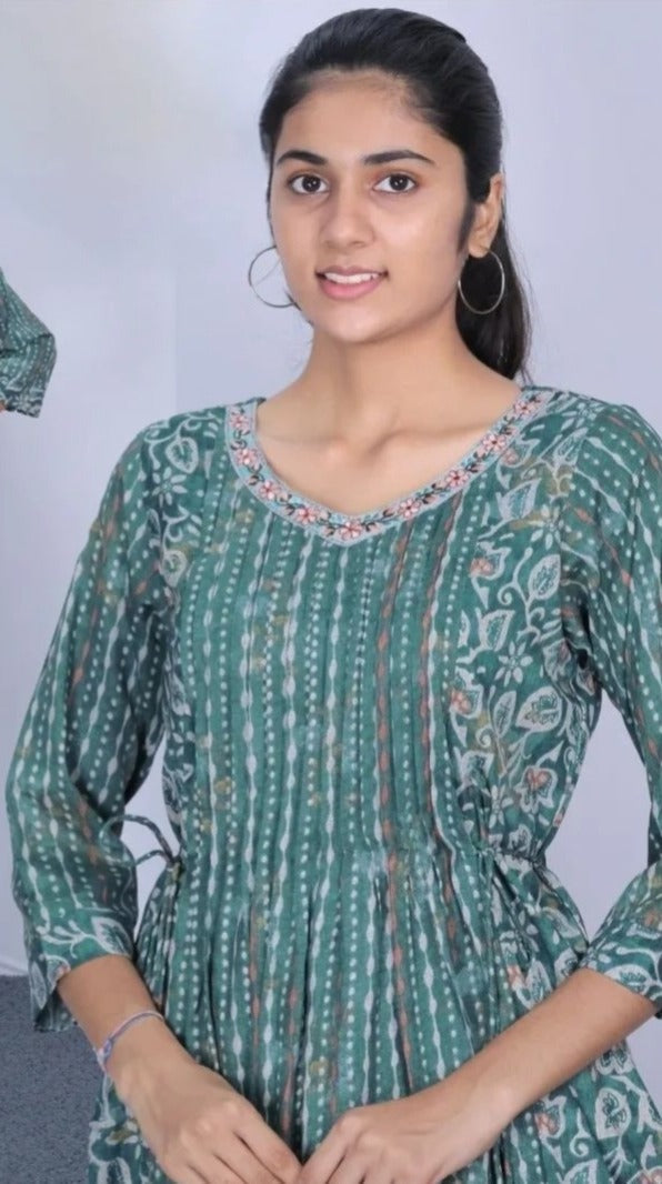 A-Line Kurti with Afghani Pant