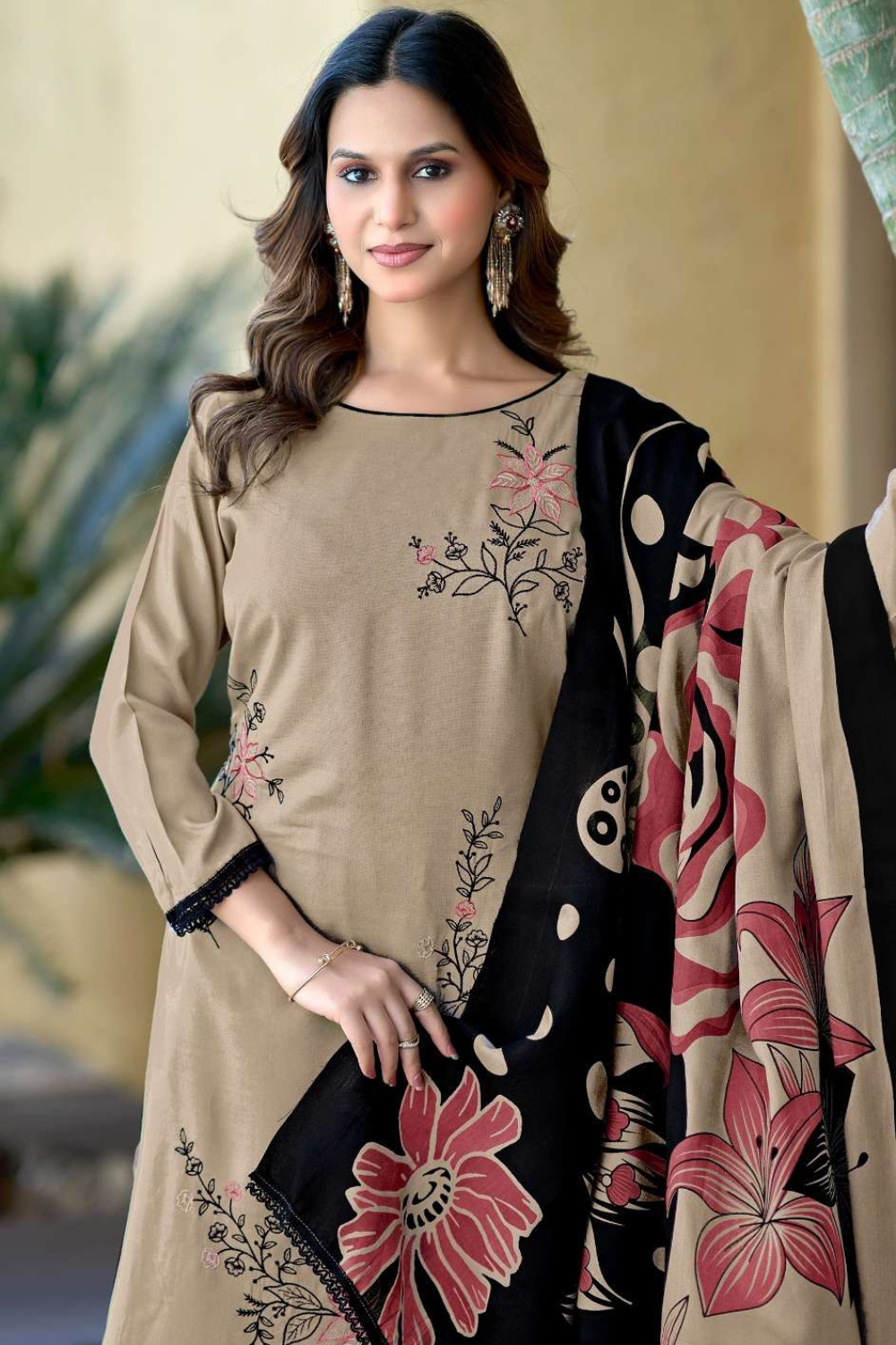 Solid Shade Rayon Suits with Embroidery (UNSTITCHED)