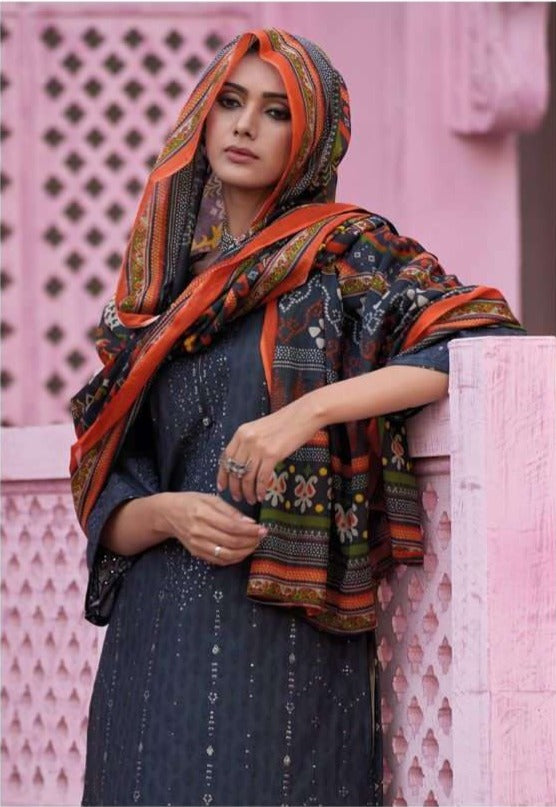Chikankari Embroidered Fabric (UNSTITCHED)
