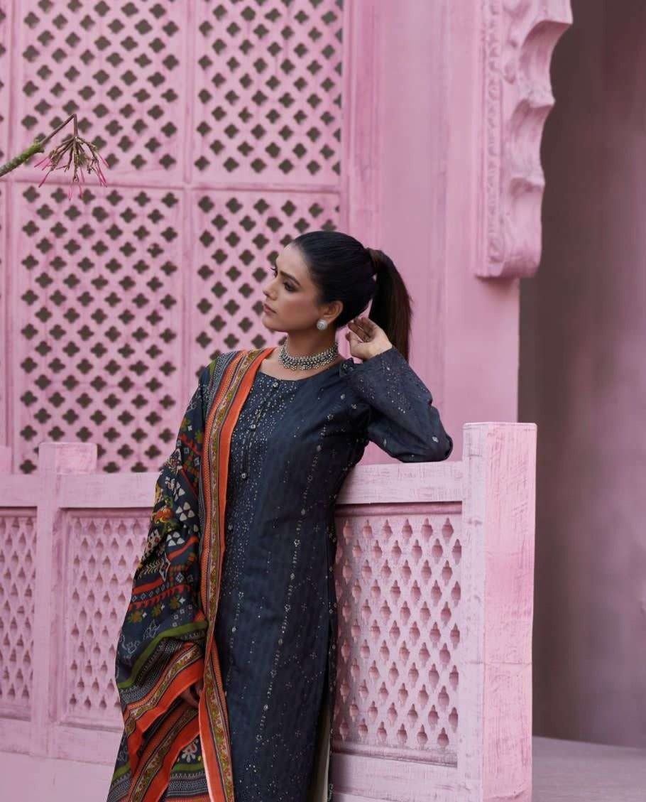 Chikankari Embroidered Fabric (UNSTITCHED)