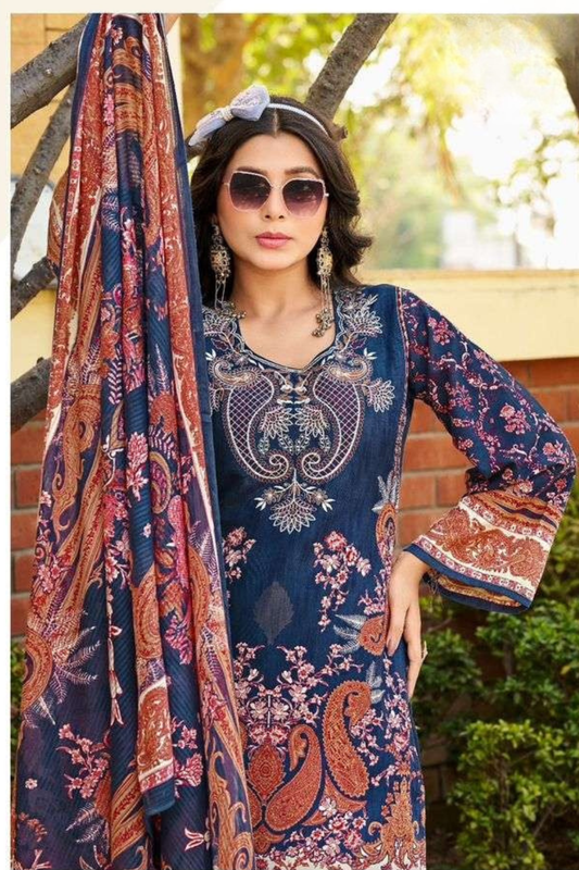Readymade Neck Embroidered Rayon Cotton Suits