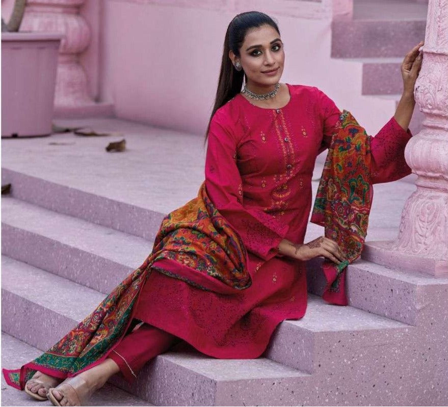 Chikankari Embroidered Fabric (UNSTITCHED)