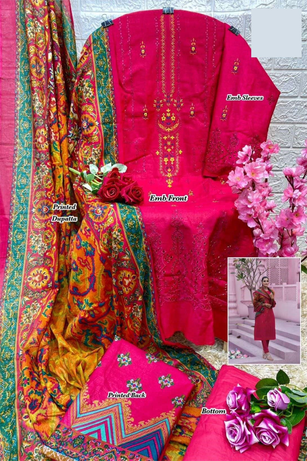 Chikankari Embroidered Fabric (UNSTITCHED)