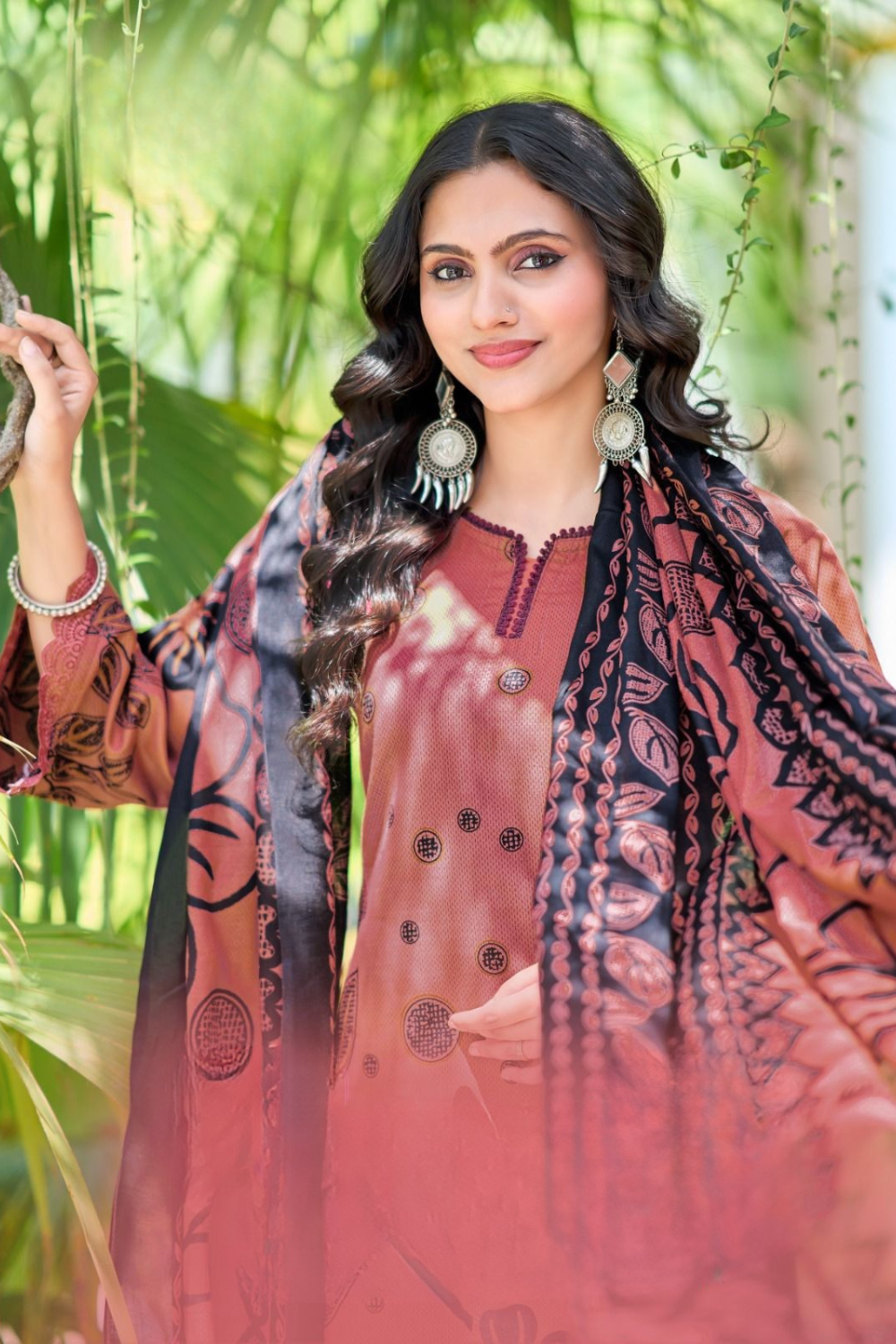 Self Shade Printed Cotton Suits (UNSTITCHED)