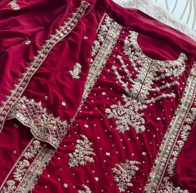 Designer Georgette Unstitched fabric (UNSTITCHED)