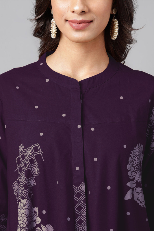 Pure Cotton Floral Printed Flared Tunic