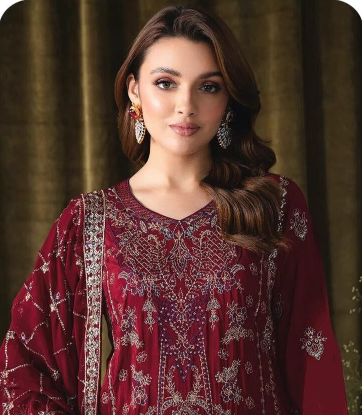 Khatli Work Georgette Fabrics (UNSTITCHED)
