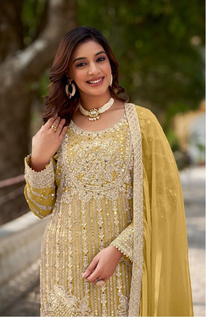 Single-Tone Ragga Chiffon Shararas