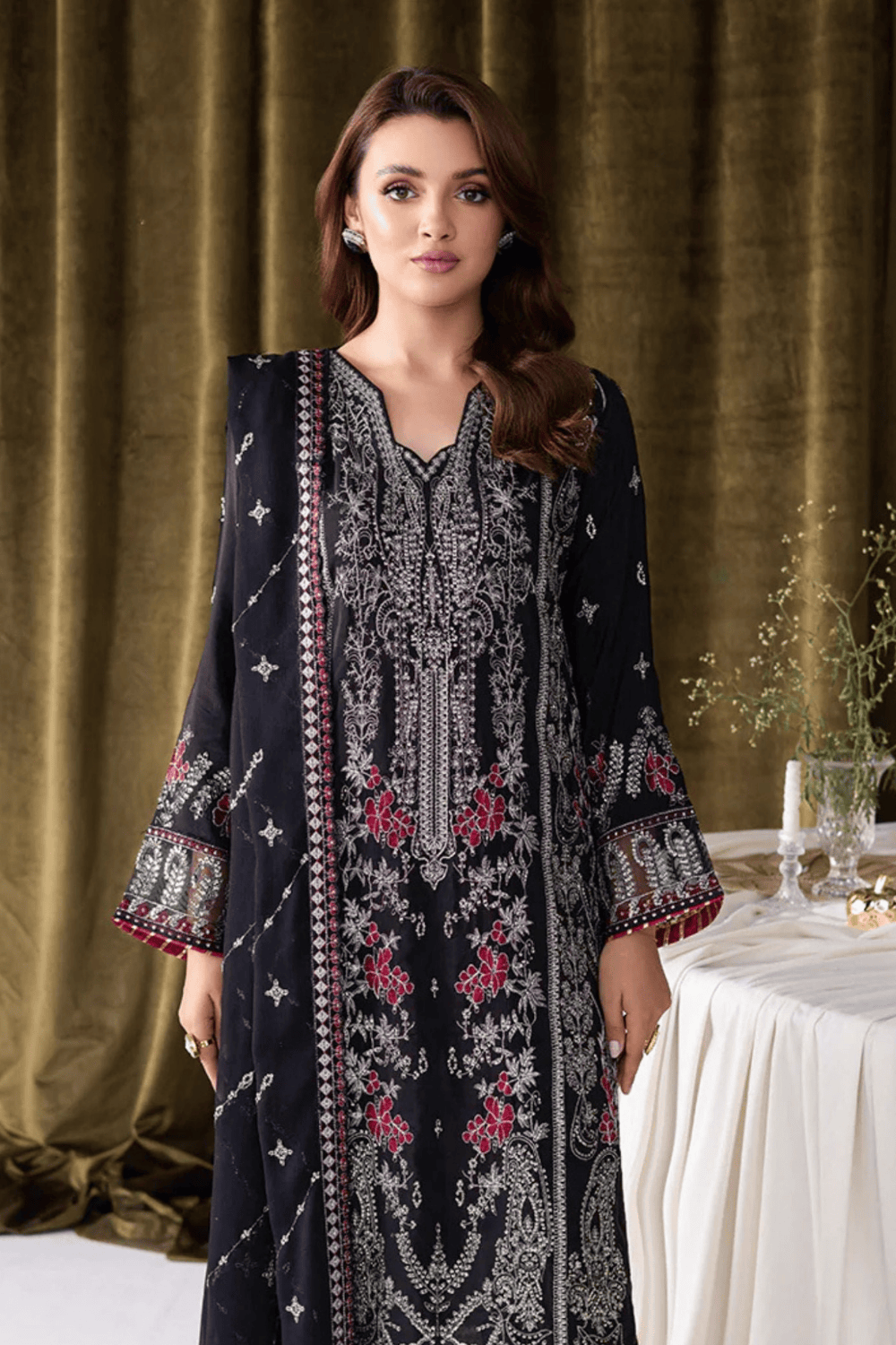 Khatli Work Georgette Fabrics (UNSTITCHED)