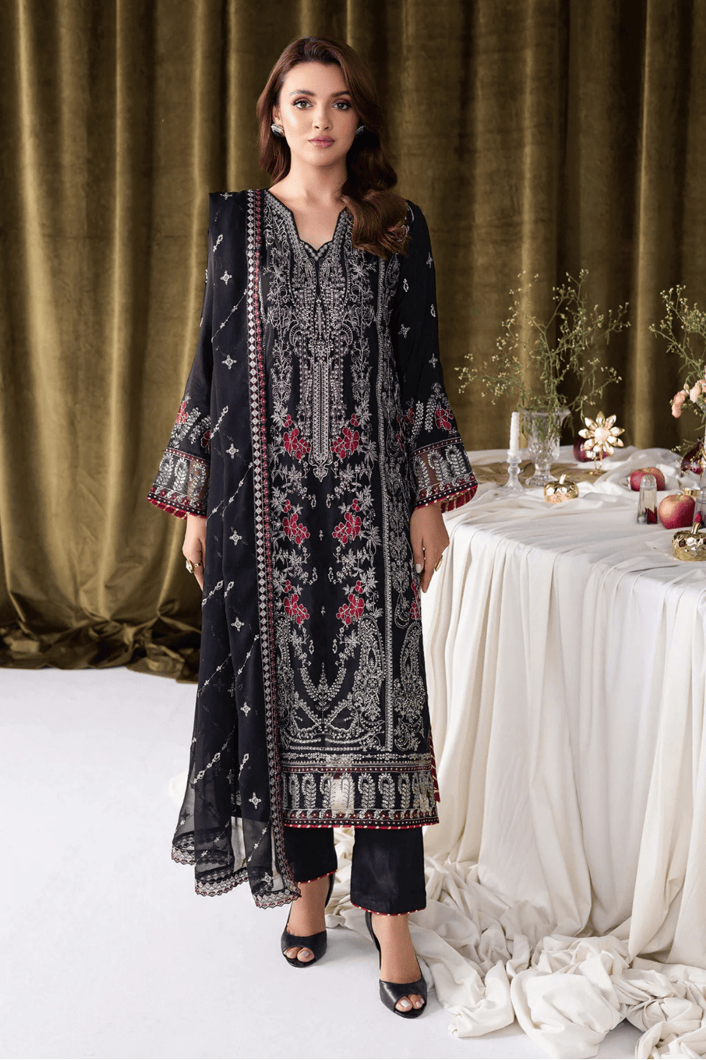Khatli Work Georgette Fabrics (UNSTITCHED)