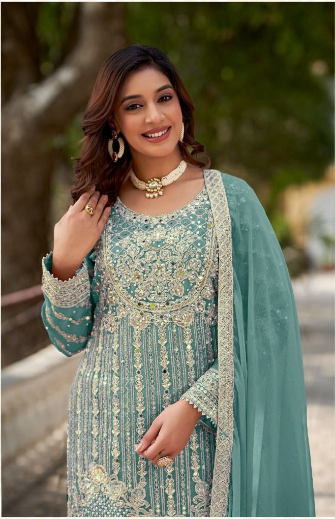 Single-Tone Ragga Chiffon Shararas