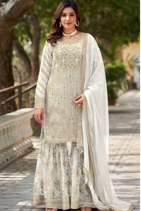 Single-Tone Ragga Chiffon Shararas
