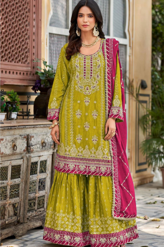 Heavy Siroski Diamond Work Shararas