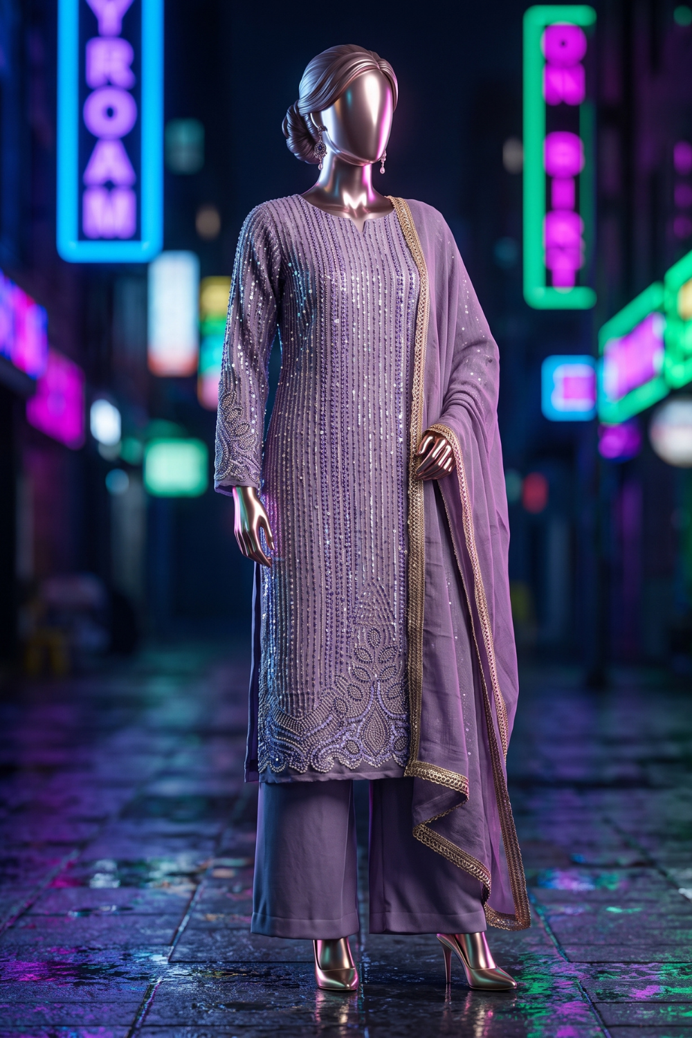Heavy Self Pearls Dress (UNSTITCHED)