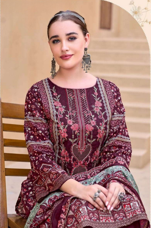 Cut Work Dupatta Suits (Unstitched)