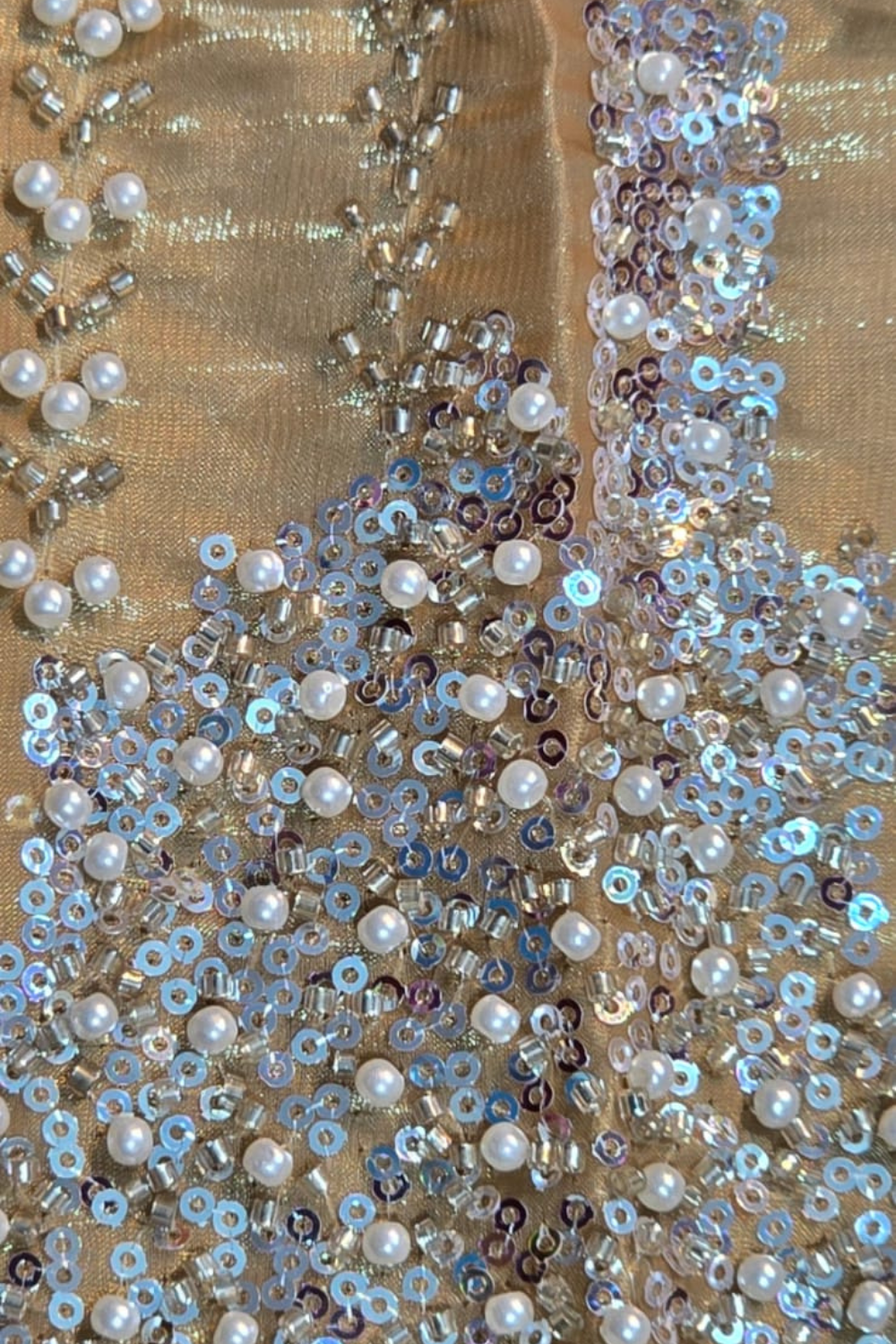 Heavy White Pearls Dress (UNSTITCHED)
