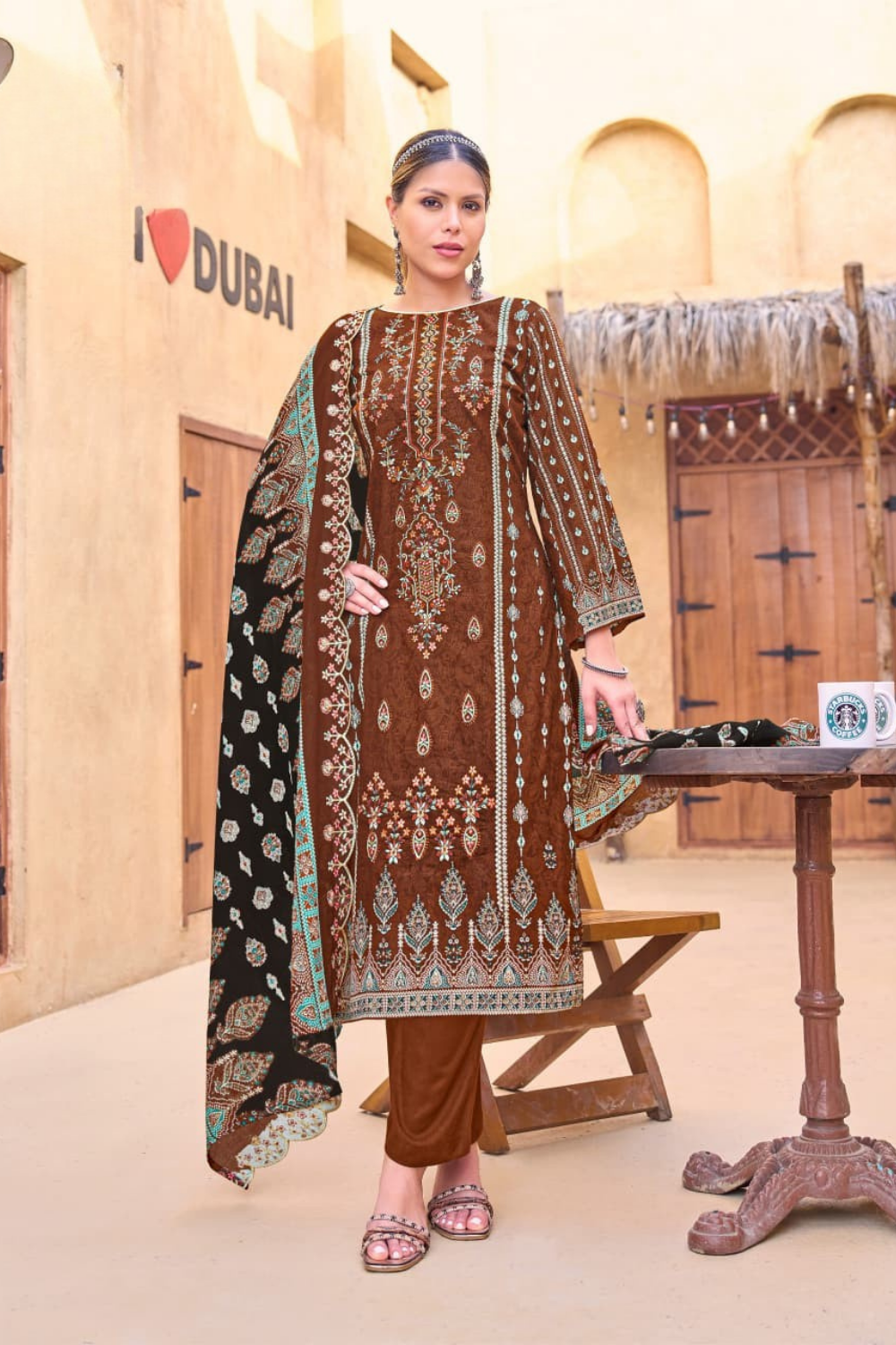 Cut Work Dupatta Suits (Unstitched)