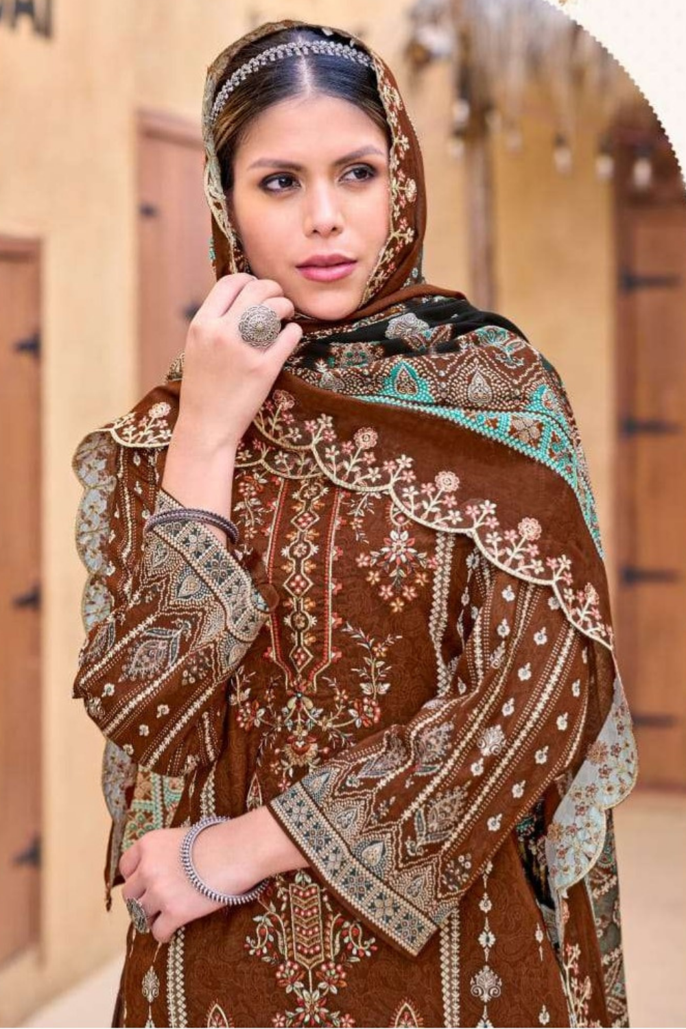 Cut Work Dupatta Suits (Unstitched)