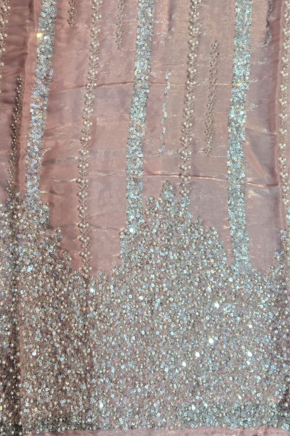 Heavy White Pearls Dress (UNSTITCHED)