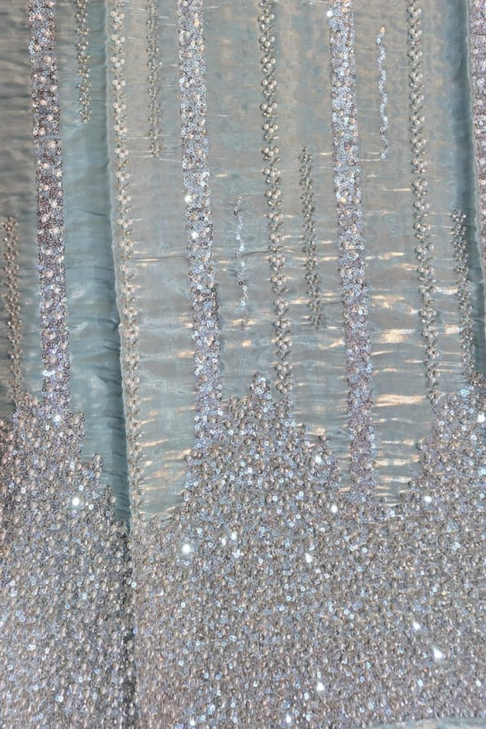 Heavy White Pearls Dress (UNSTITCHED)