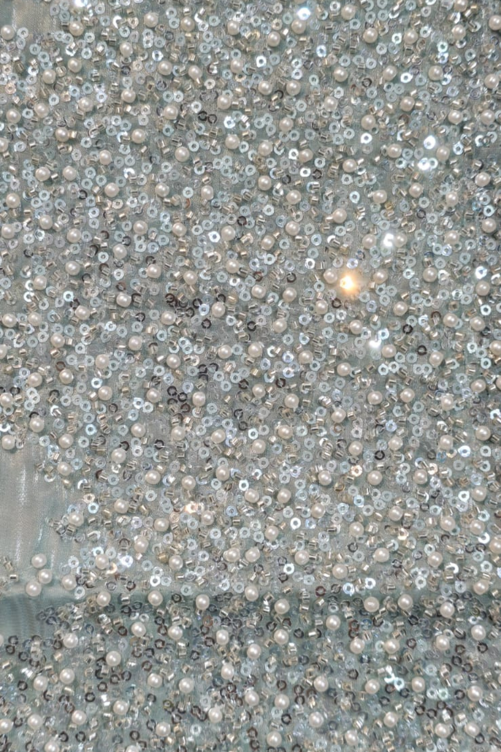 Heavy White Pearls Dress (UNSTITCHED)