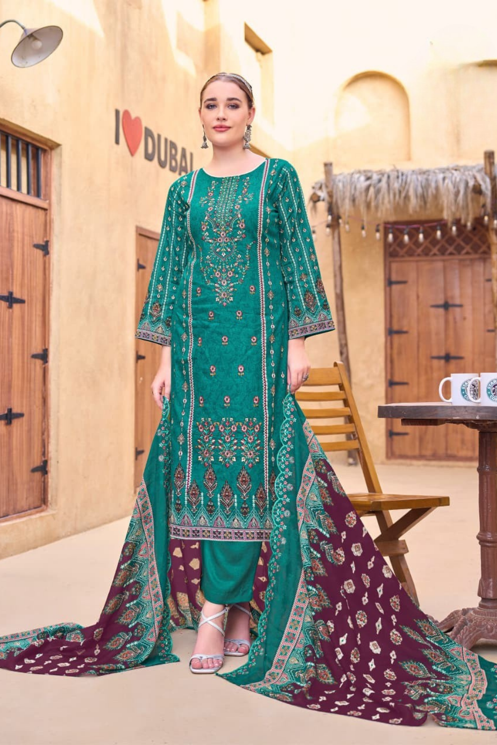 Cut Work Dupatta Suits (Unstitched)