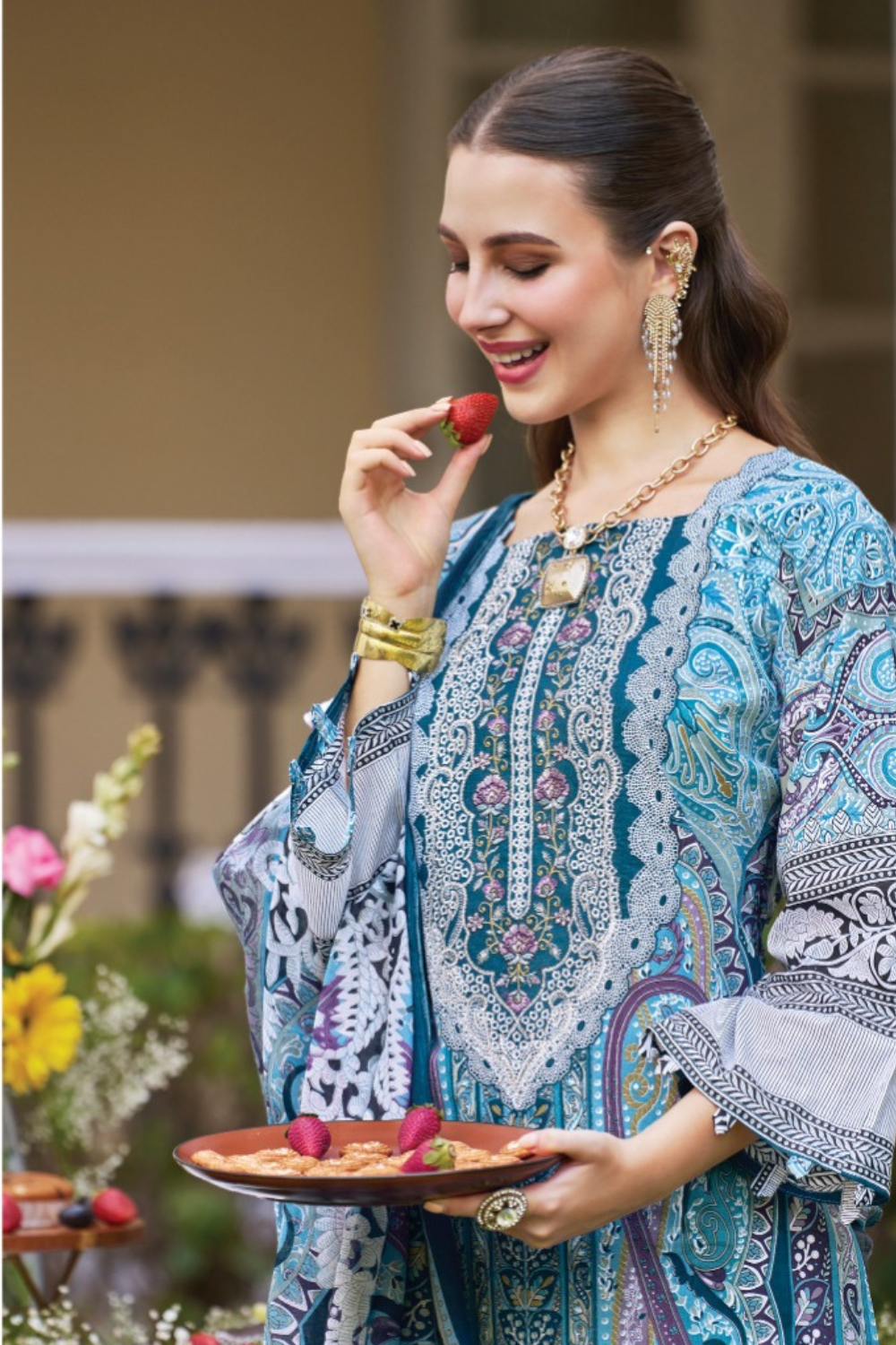 Heavy Embroidered Designer Pakistani Cotton Dresses (UNSTITCHED)