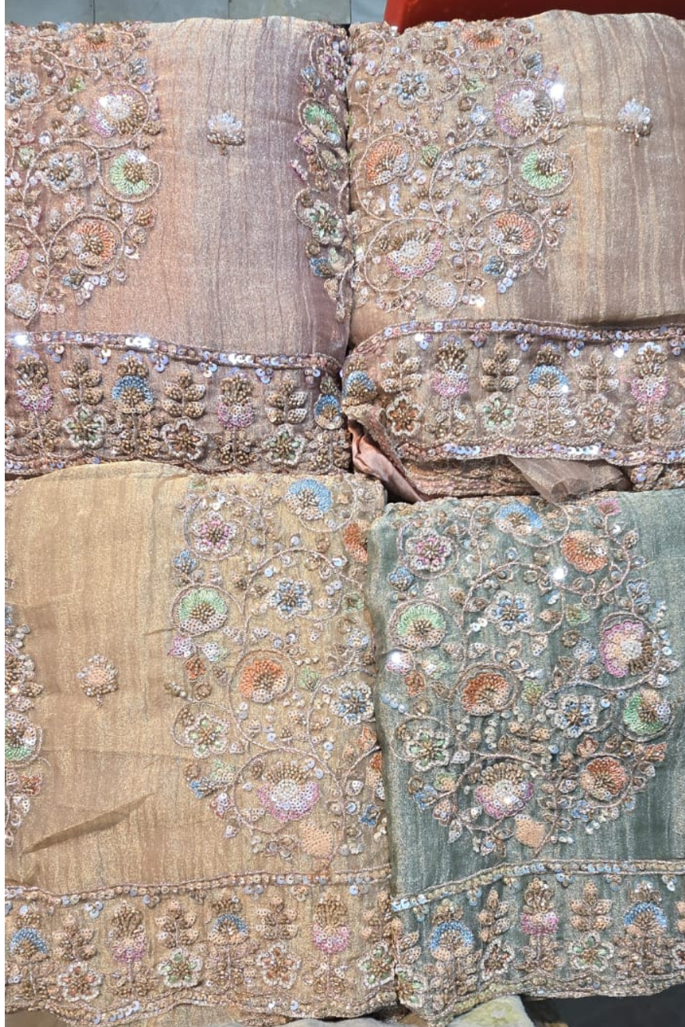 Salsa Crush with Intricate Panel Work (UNSTITCHED)