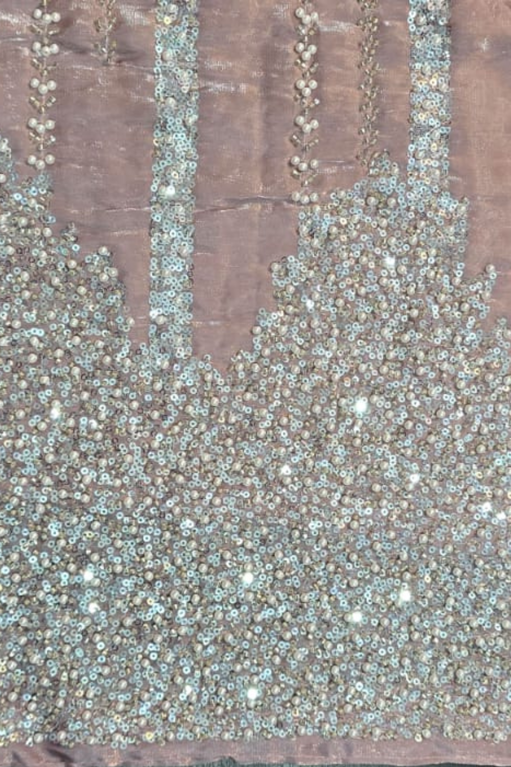 Heavy White Pearls Dress (UNSTITCHED)