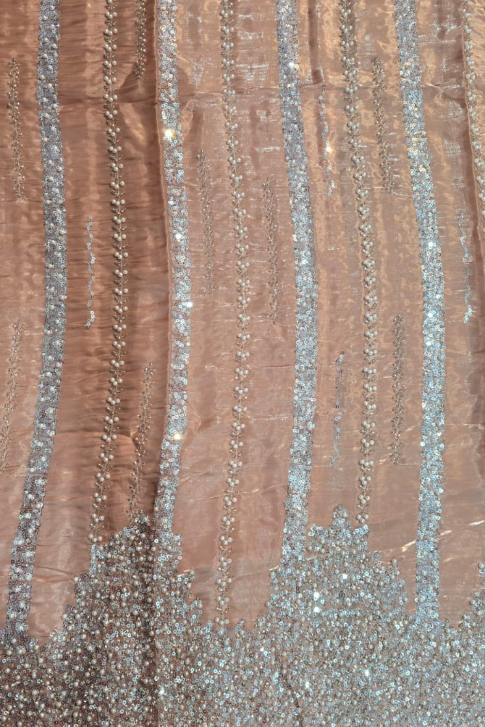 Heavy White Pearls Dress (UNSTITCHED)