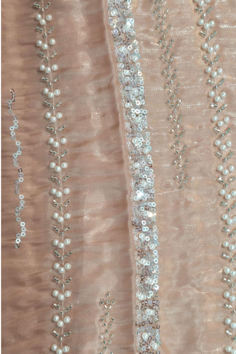 Heavy White Pearls Dress (UNSTITCHED)