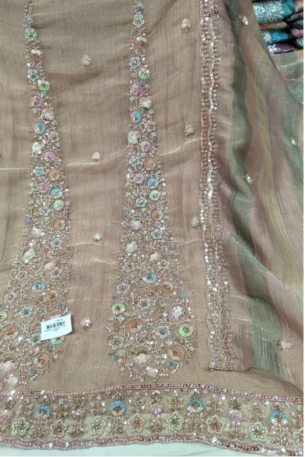 Salsa Crush with Intricate Panel Work (UNSTITCHED)