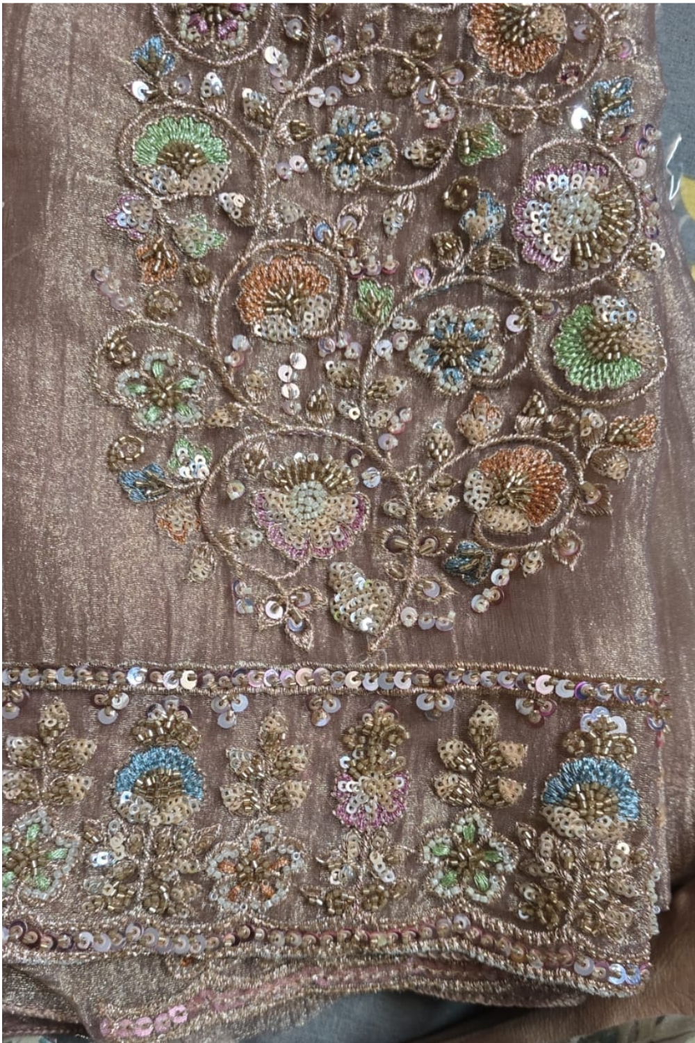 Salsa Crush with Intricate Panel Work (UNSTITCHED)