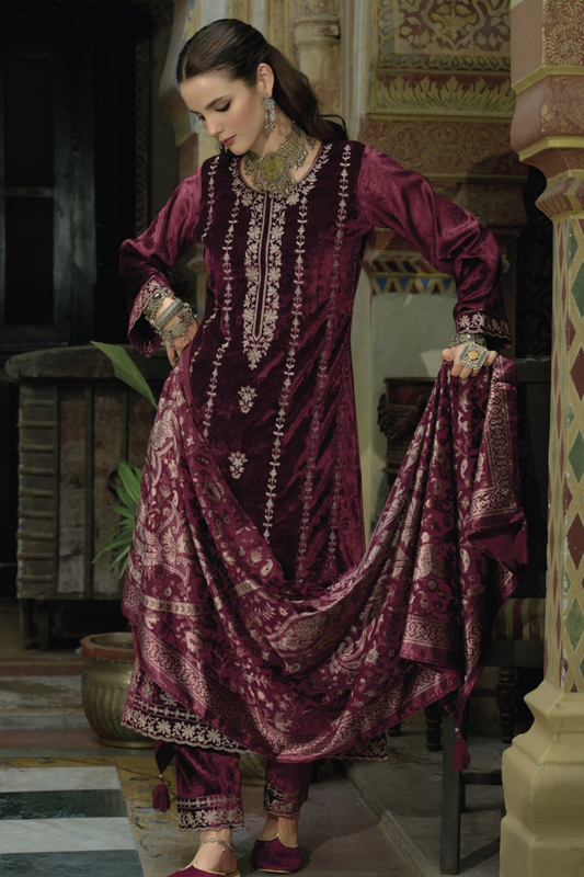 Luxury Velvet With Brasso Dupatta (UNSTITCHED)