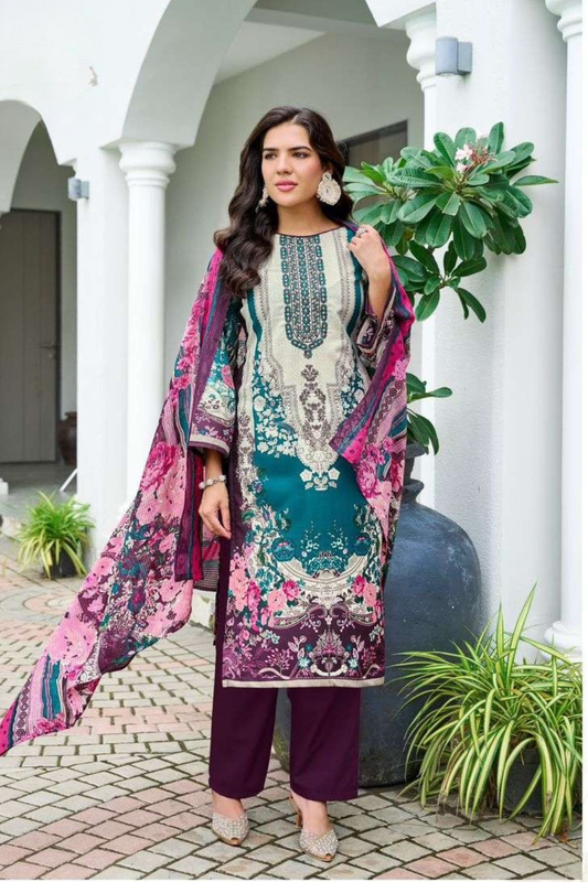 Readymade Neck Embroidered Rayon Cotton Suits
