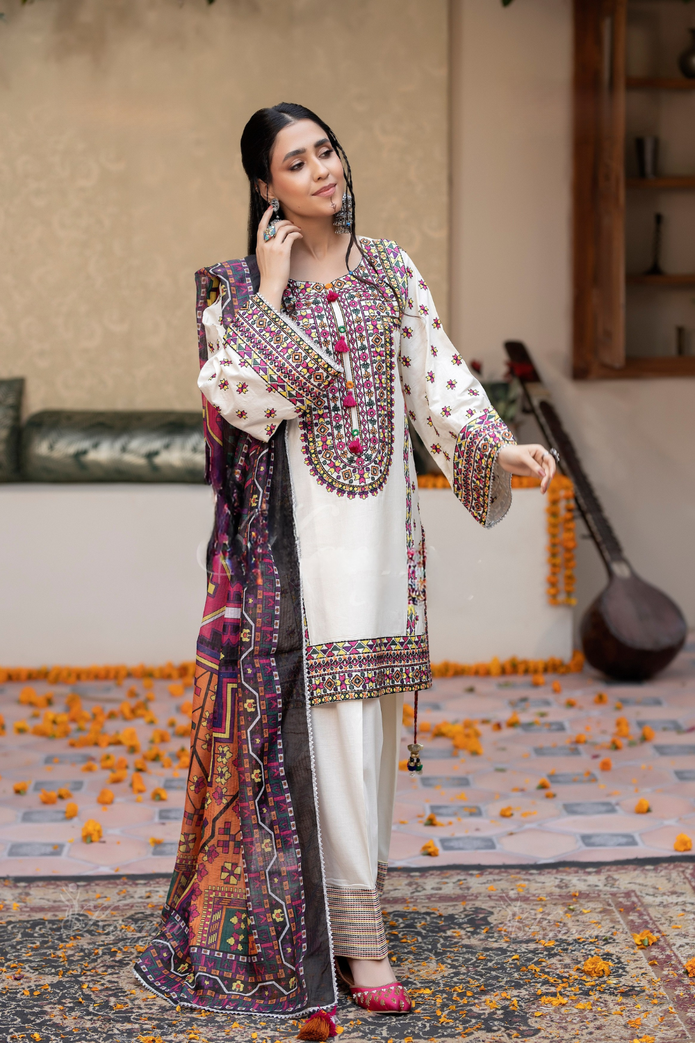 Classic Afghani Farshi Shalwar (Readymade)