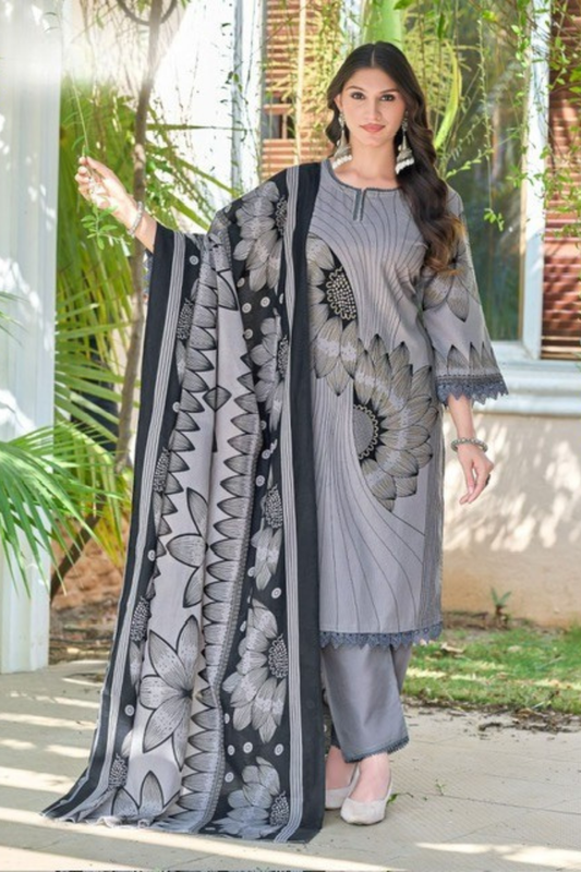 Self Shade Printed Cotton Suits (UNSTITCHED)