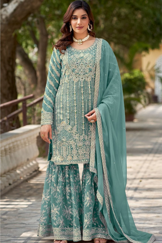 Single-Tone Ragga Chiffon Shararas