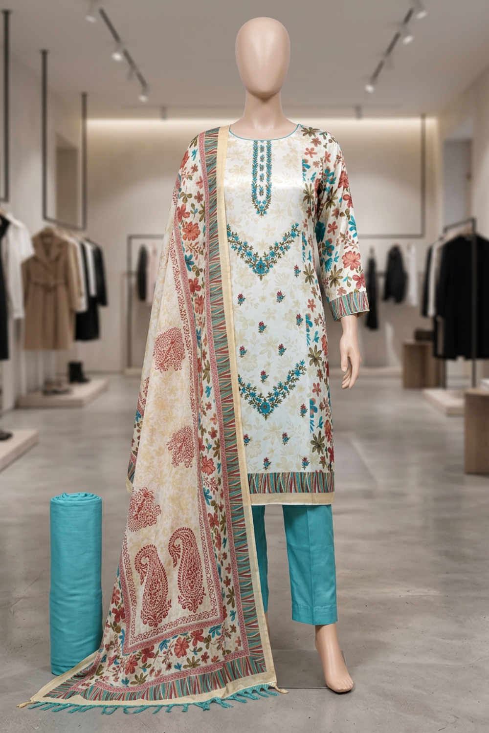 Panel Print Jam Cotton Suits (UNSTITCHED)