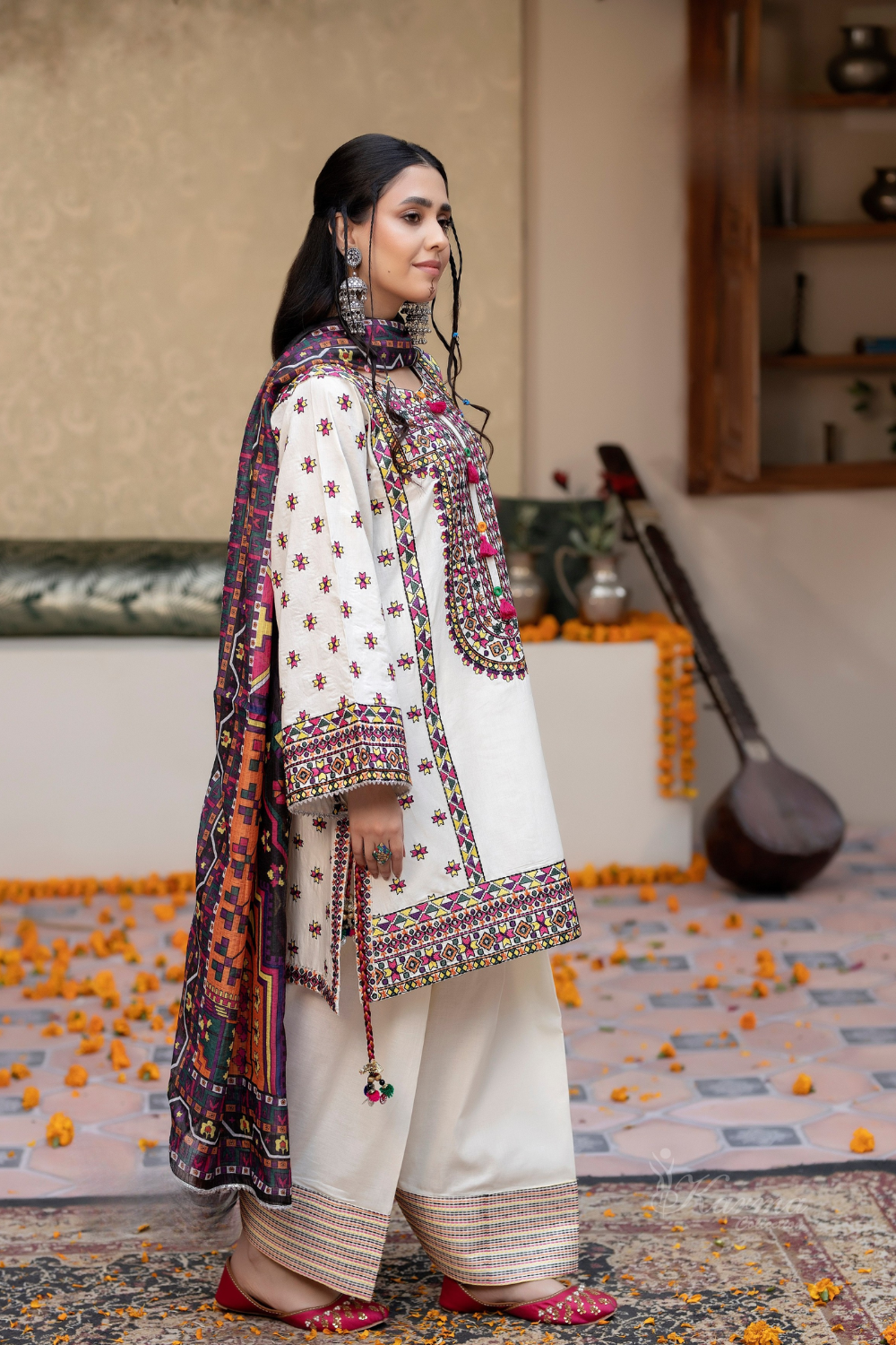 Classic Afghani Farshi Shalwar (Readymade)