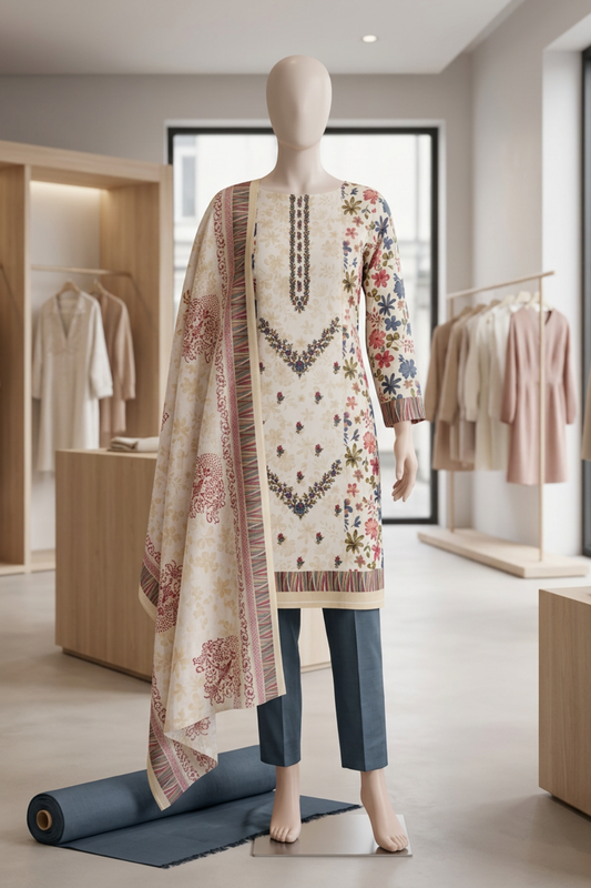 Panel Print Jam Cotton Suits (UNSTITCHED)