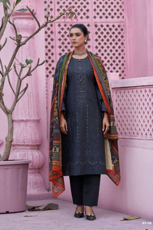 Chikankari Embroidered Fabric (UNSTITCHED)