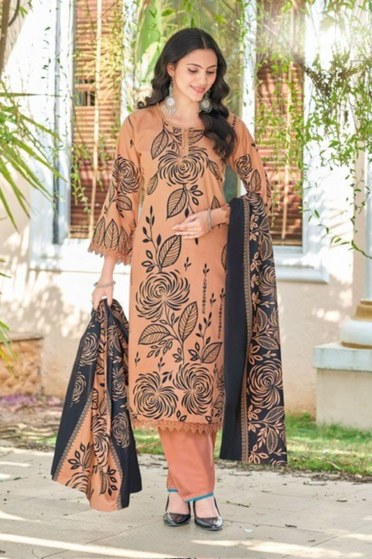 Self Shade Printed Cotton Suits (UNSTITCHED)