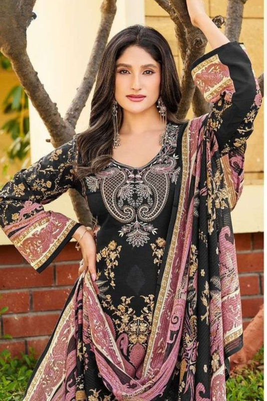 Readymade Neck Embroidered Rayon Cotton Suits