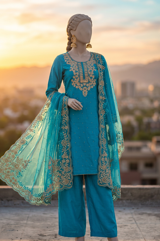 Kardana with Zardozi Embroidery Dress (UNSTITCHED)