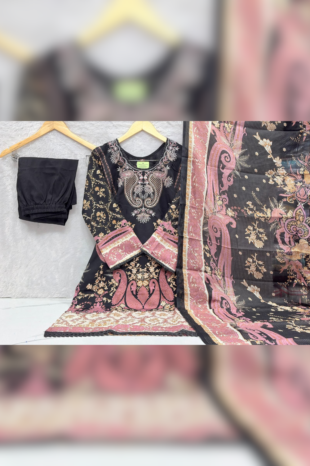 Readymade Neck Embroidered Rayon Cotton Suits