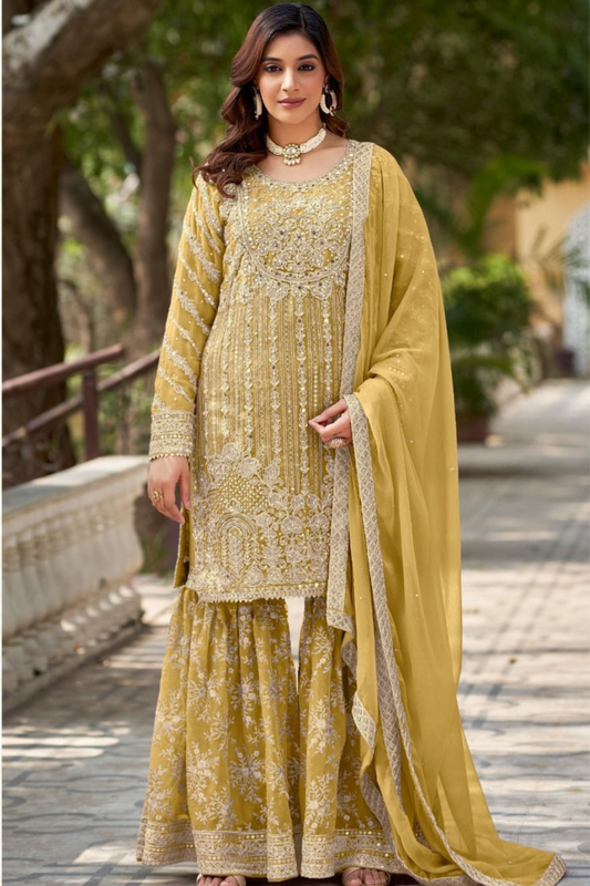 Single-Tone Ragga Chiffon Shararas
