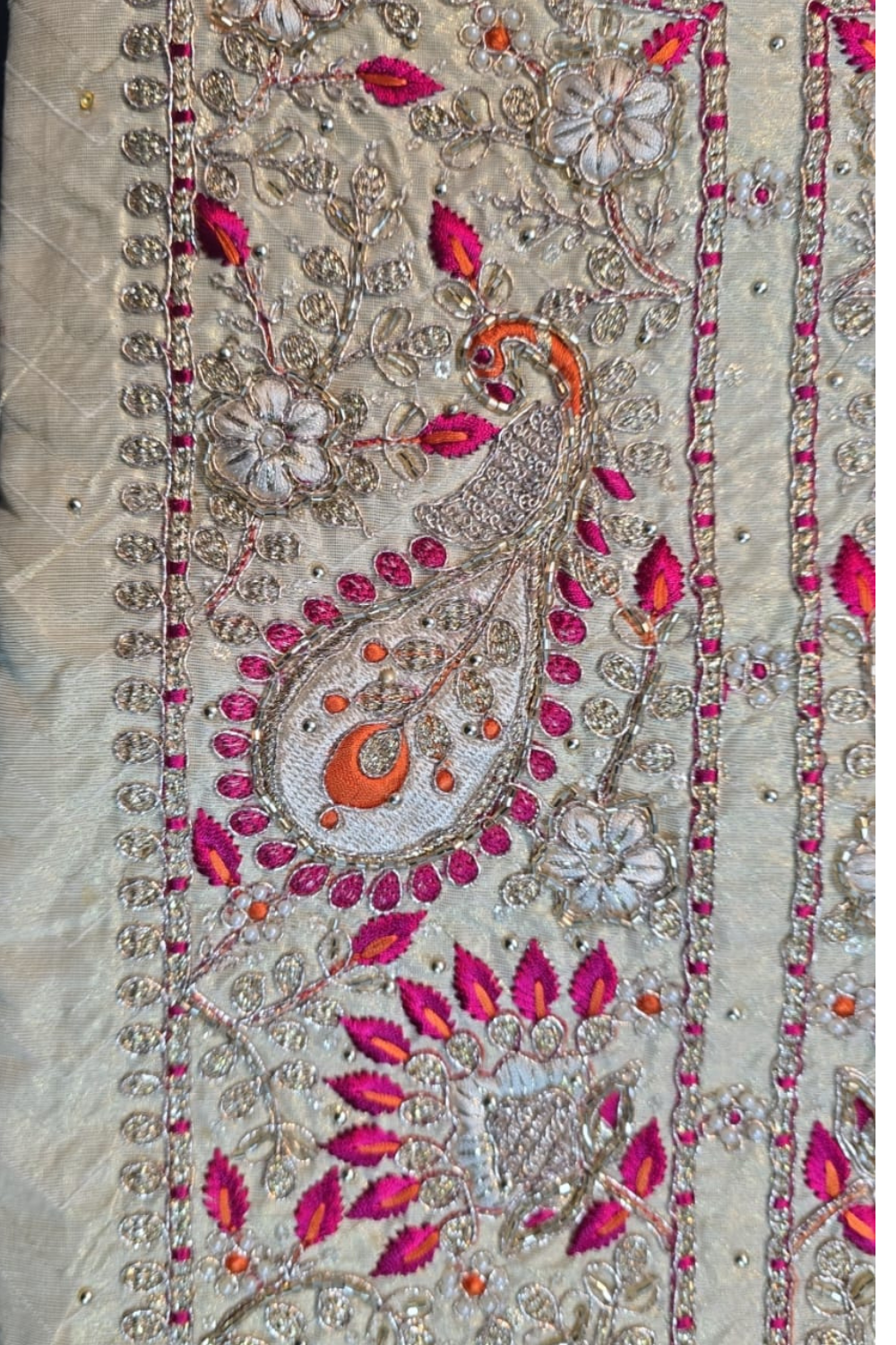 Self-Booti Jacquard with Brush print Dupatta (UNSTITCHED)